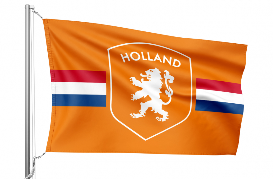 Oranje vlag met | Vlaggen
