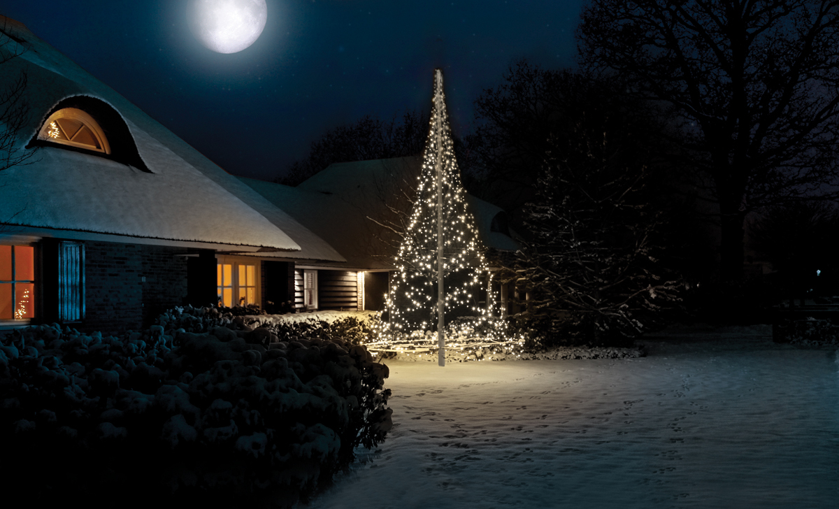 Faial Sobriquette Zonnig Geniet met een vlaggenmast kerstboom van een sfeervolle kerstperiode |  Holland Vlaggen